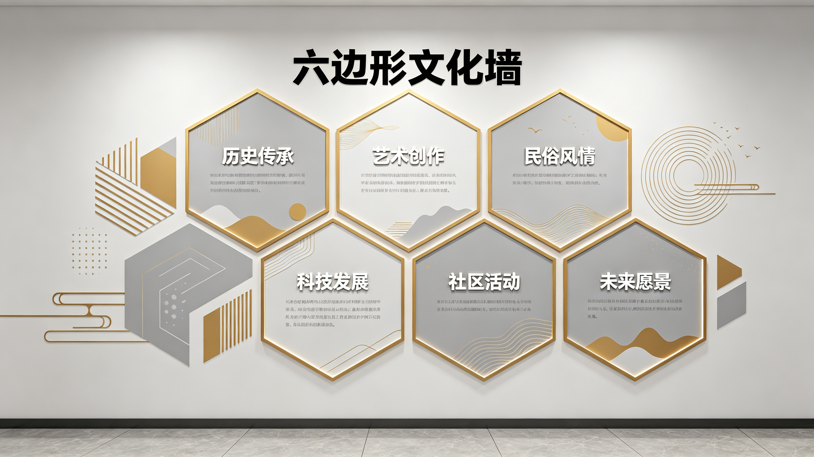  丹凤企业文化墙 | 六边形信息美学